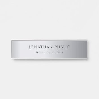 Glamour Silver Professional Modern Elegant Trendy Door Sign by art_grande at Zazzle