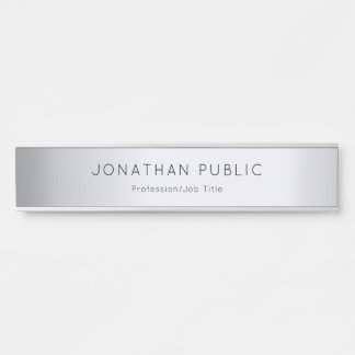 Glamour Silver Template Trendy Elegant Modern Long Door Sign