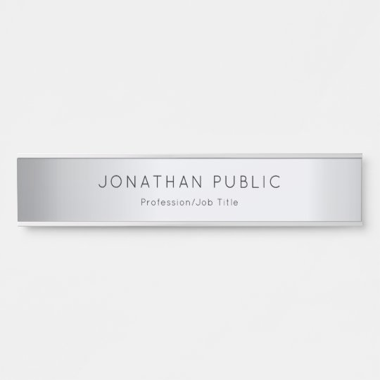 Glamour Silver Template Trendy Elegant Modern Long Door Sign