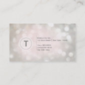 Glamour Sparkle White Bokeh Chic Business Card (Back)
