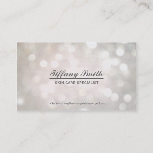 Glamour Sparkle White Bokeh Chic Business Card