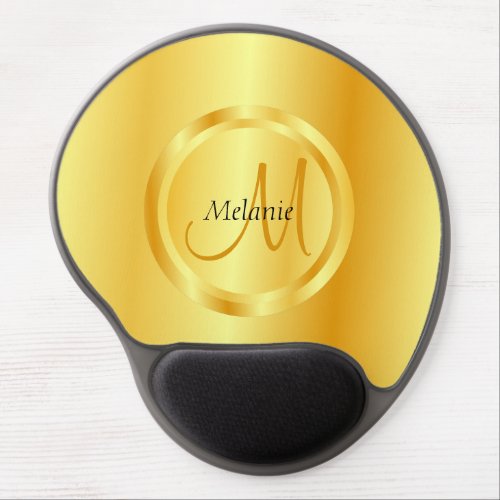 Glamour Template Elegant Faux Gold Modern Monogram Gel Mouse Pad