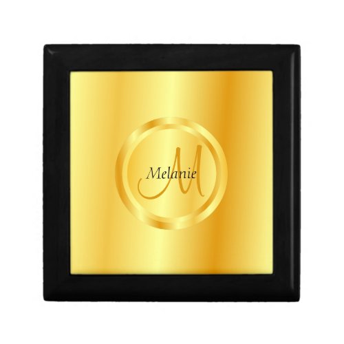 Glamour Template Faux Gold Modern Monogram Gift Box