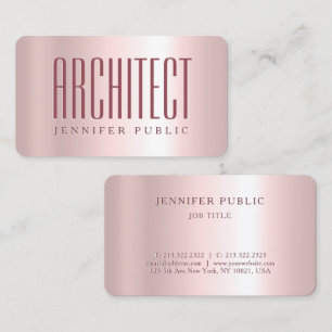 Glamour Template Luxurious Architect Rose Gold Business Card