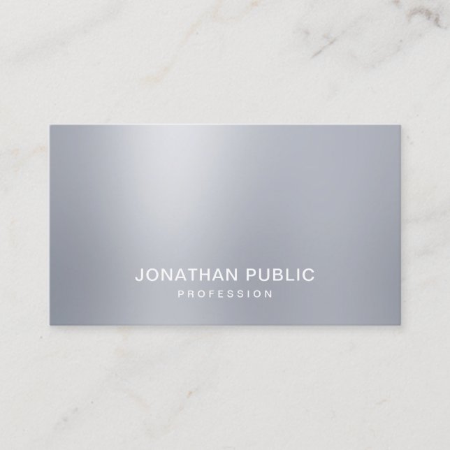 Glamour Template Modern Silver Look Elegant Top Business Card (Front)