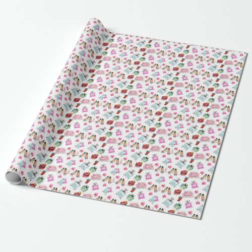 Glamour Watercolor Fashion Seamless Pattern Wrapping Paper