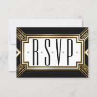 Glamourous Art Deco Geometric Wedding RSVP