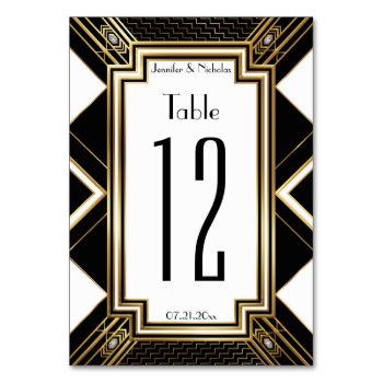 Glamourous Art Deco Geometric Wedding Table Number by Truly_Uniquely at Zazzle