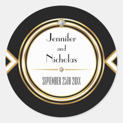 Glamourous ArtDeco Geometric Wedding Envelope Seal