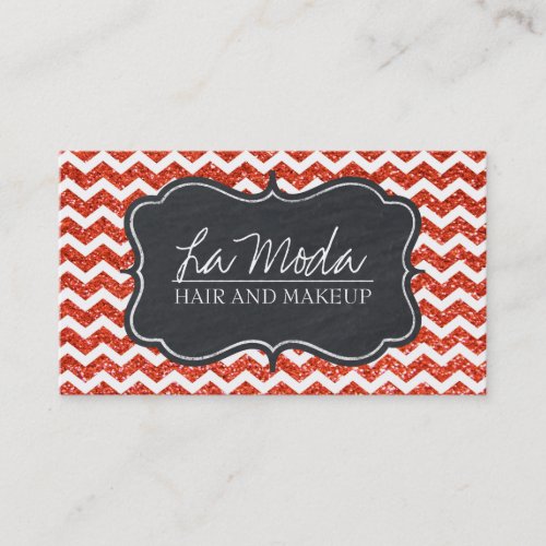 Glamourous Chevron Glitter Business Card