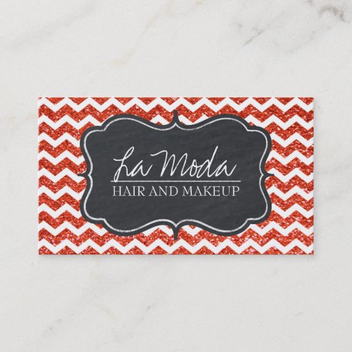 Customizable Glamourous Chevron Glitter Business Card