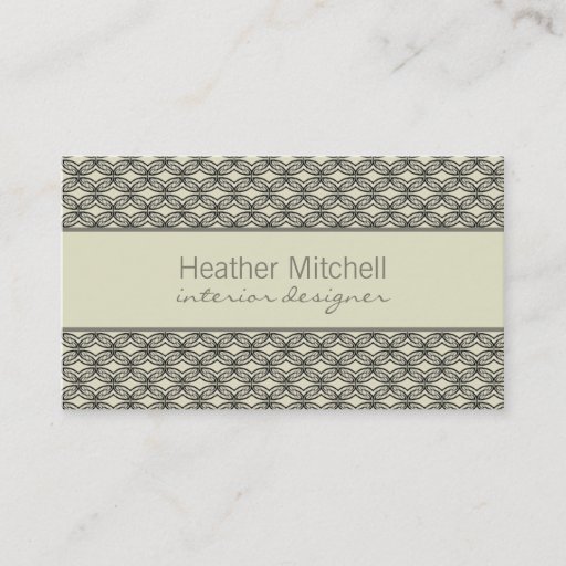 Customizable Glamourous Chic Business Card, Ivory and Gray