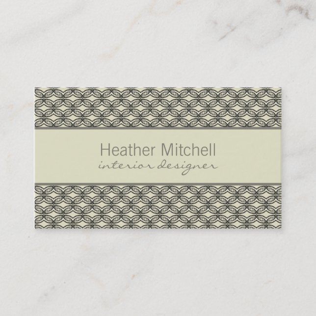 Glamourous Chic Business Card, Ivory and Gray Business Card (Front)