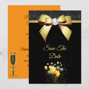 Glamourous Elegance Birthday Party Save The Date