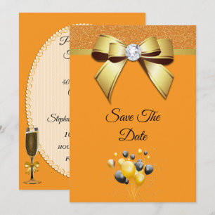 Glamourous Elegance Birthday Party Save The Date