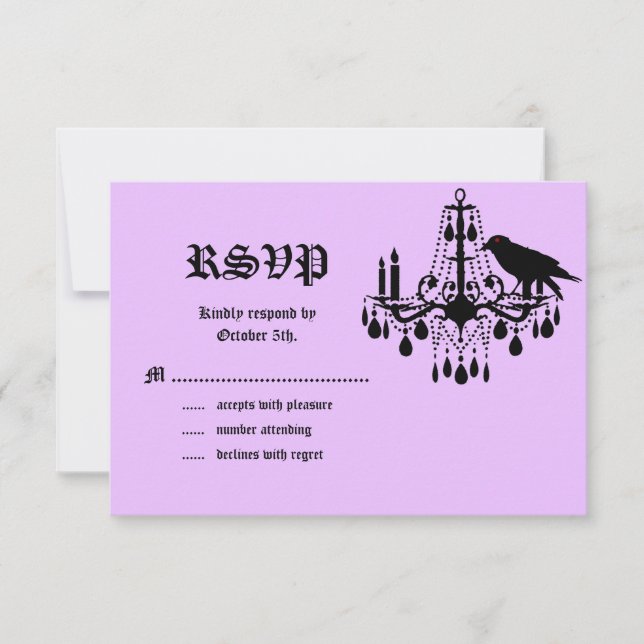 Glamourous Skeletons RSVP purple Card (Front)