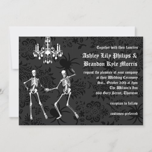 Glamourous Skeletons Wedding Invitation