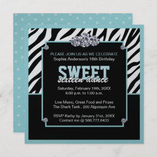 Glamourous Sweet Sixteen Birthday Party Invitation