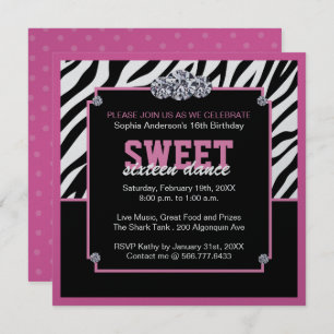 Glamourous Sweet Sixteen Birthday Party Invitation