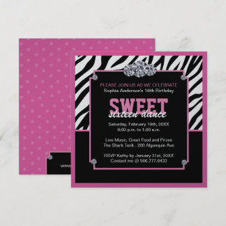 Glamourous Sweet Sixteen Birthday Party Invitation
