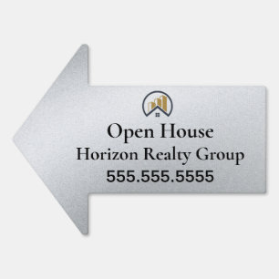 Glamour's Silver Black and White Real Estate Sign