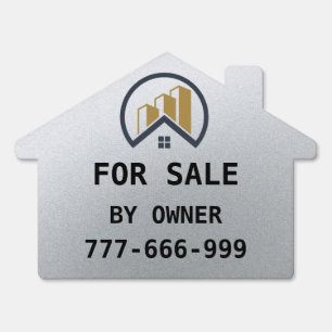 Glamour's Silver Black and White Real Estate Sign