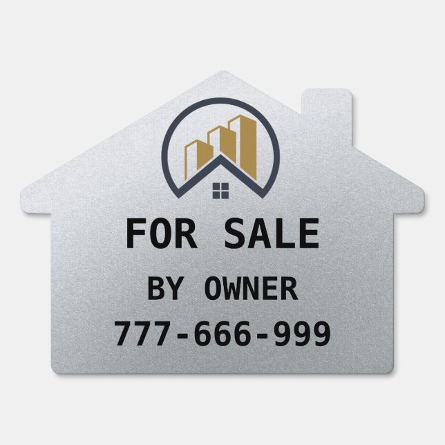 Glamour's Silver | Black and White Real Estate Sign (Front)
