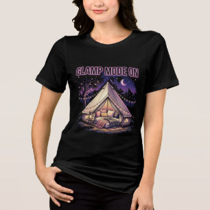 Glamp Mode On Cozy Luxury Camping Night Scene Tri-Blend Shirt