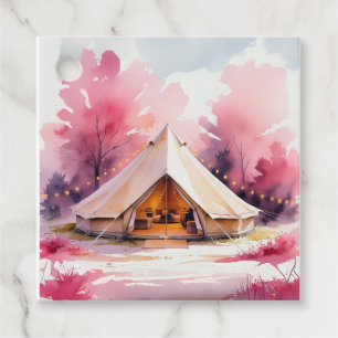 Glamping Bachelorette Weekend Watercolor Favor Tags