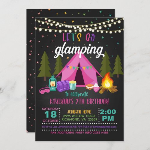 Glamping Birthday Invitation