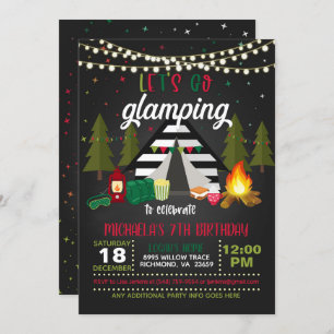 Glamping Birthday Invitation - Christmas