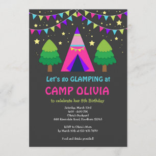 Glamping Birthday Invitation / Glamping Invitation
