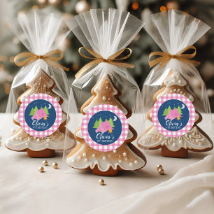 Glamping birthday invite envelope seals pink plaid