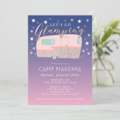 Glamping Birthday Party Bedazzled Invitation (Standing Front)