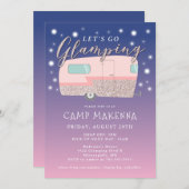 Glamping Birthday Party Bedazzled Invitation (Front/Back)