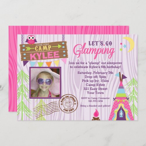 Glamping Birthday Party Invitation