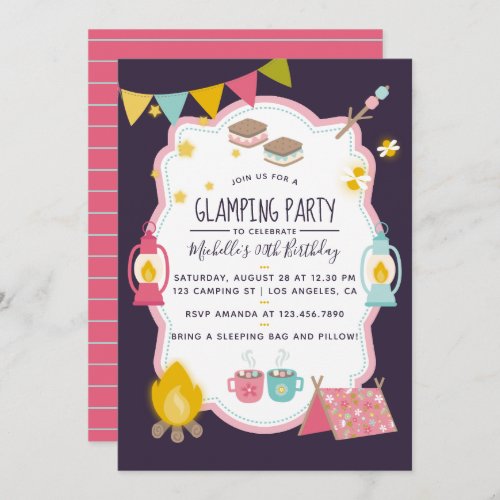 Glamping Birthday Party Invitation