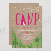 Glamping Birthday Party Invitation (Front/Back)