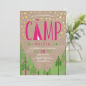 Glamping Birthday Party Invitation (Standing Front)