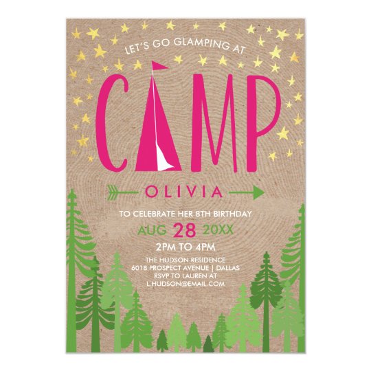 Glamping Party Invitations 2