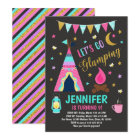 Glamping Birthday Party Invitation / Girls Camping