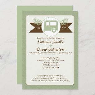 Glamping Camper Nature Lovers Wedding Invitation