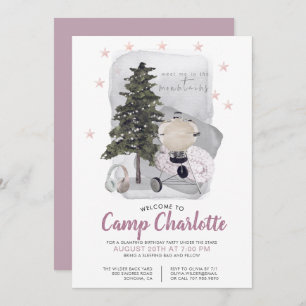 Glamping Camping Birthday Party Invitation