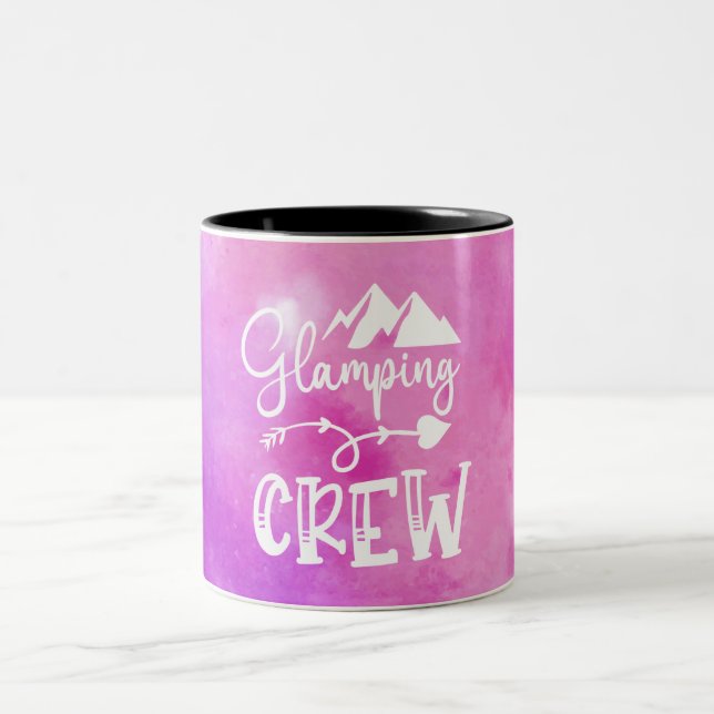 Glamping Camping Camper Typo Art  Two-Tone Coffee  Two-Tone Coffee Mug (Center)