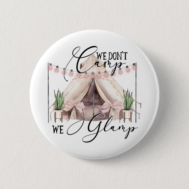 Glamping  Camping Party Guests Button (Front)