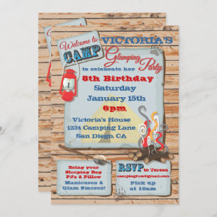 Glamping Camping Party Invitation