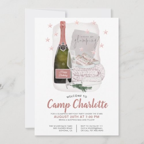 Glamping Camping Party Under The Stars  Invitation