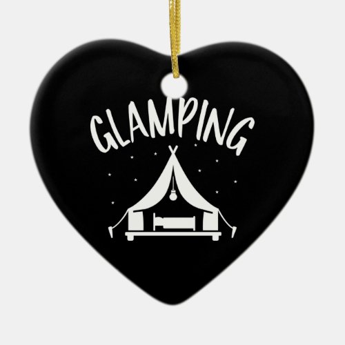 Glamping camping tent ceramic ornament