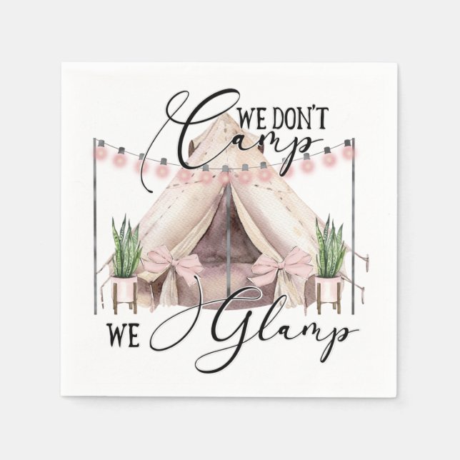 Glamping  classic round sticker napkins (Front)
