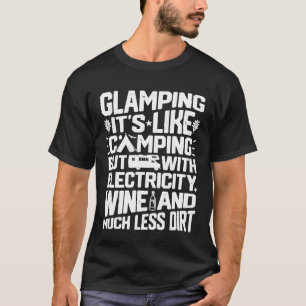 Glamping Definition Glamper Women Wine Funny Camp T-Shirt